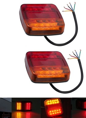 2Pcs 12V Trailer Truck Caravan 26 LED Taillight Tail Rear Li