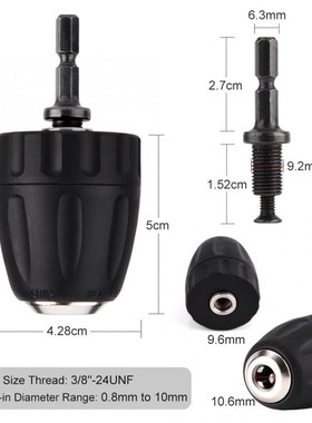 0.8-10mm Keyless Drill Chuck Conversion Tool 3/8