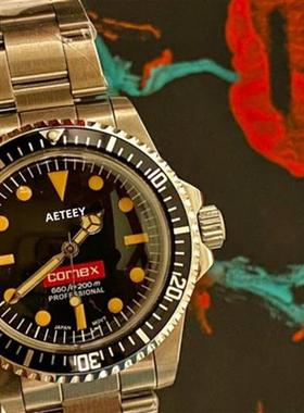 L-Watch Mens Retro mechanical diving watch oyster bracelet