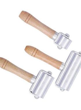 3 Pcs Wooden Handle Platen Tools Leather Press Edge Roller L