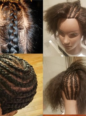 Afro Mannequin Head Real Human Hair Hairdressing Head Africa