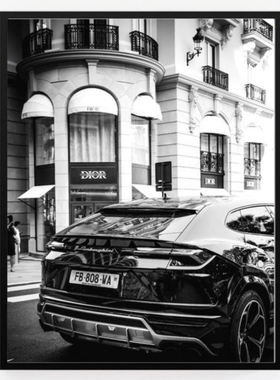 Customizable European Wall Painting Retro Handsome Car Moder