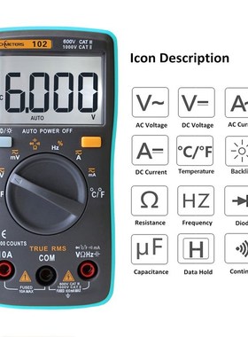 Digital Multimeter RM102 101 RICHMETERS 409B Multimetro DC A