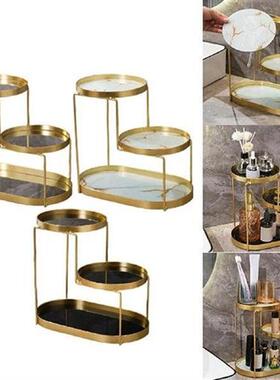 Multifunction Bathroom Cosmetic Tray Standing Rack 3-Tier