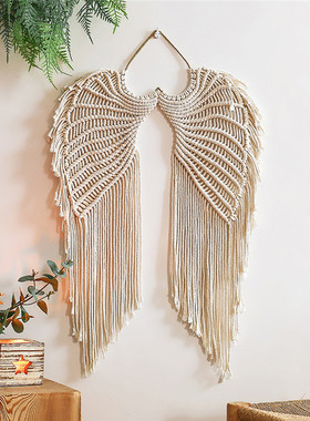 Macrame Wall Hanging Boho Tapestry Angels Wing Woven