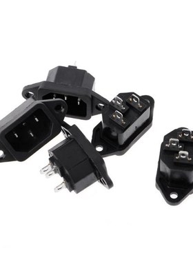 5 Pcs/set 3P IEC 320 C14 Male Plug Panel Power Inlet Sockets