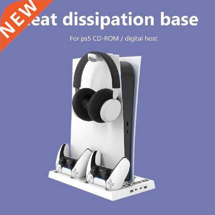 Vertical Cooling Fan Stand for PS5 Console Dual Controller