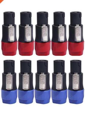 10Pcs Wearproof NL4FC 4 Pole Ohm Plug Upgraded Speaker Wire