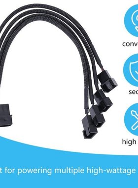 27cm 4pin IDE Molex to 4-Port 3Pin/4Pin Power Supply Plug Co