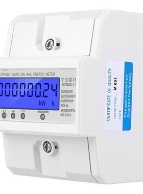 3 Phase 4 Wire DIN Rail Energy Meter Power Consumption Elect