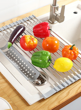 Foldable Dish Drying Rack Drainer Over Sink Organizer Rack