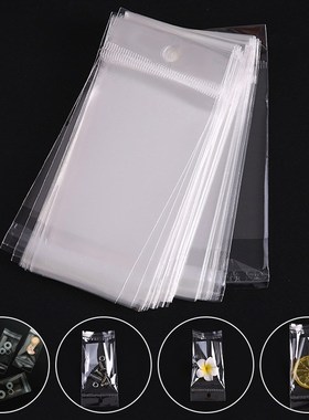 100pcs/lot Transparent Plastic Bags Hanging Self Adhesive Po