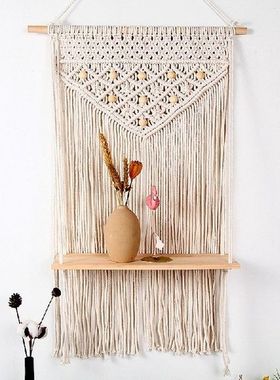 Boho Macrame Wall Hanging Shelf Handmade Woven Tassel