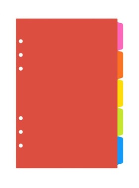 2020 New 1Set A5 A6 Loose Leaf Binder Index Separator PP Col