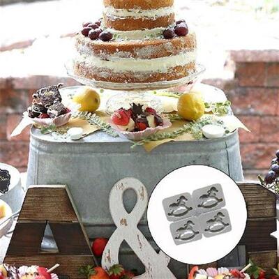 Silicone Mold Cute Heats-resistant 4 Grid Kitchen Cookie