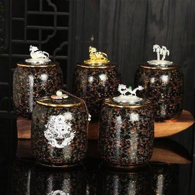 High-grade Silver Inlaid Tea Pot Chinese Storage Pot Sealed