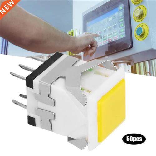 50pcs 6 Pins Self-Locking Push Button Switch Precision Stabl
