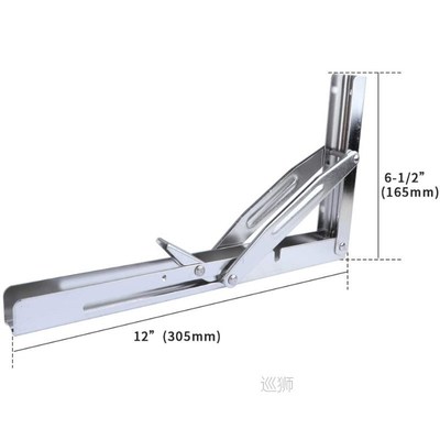 2 Pieces Folding Heavy Duty Shelf-Bracket Bench Table Foldin