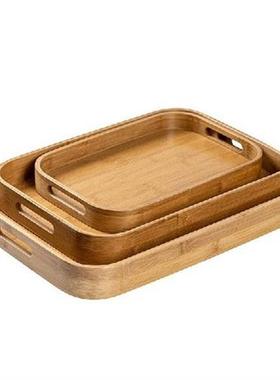 Bamboo Wooden Rectangular Tea Tray Solid Wood Tray trays