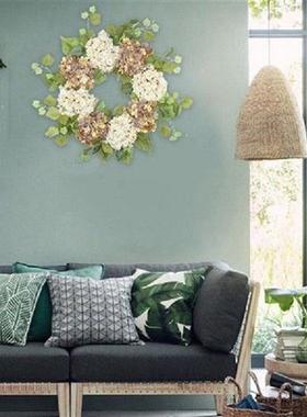 Garland Simulation Rose Wreath Silk Hydrangea Pink For Home