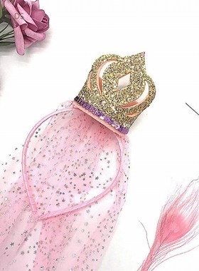 Kids Girls Hairband Crown Princess Veil Headband Hairpin Sta