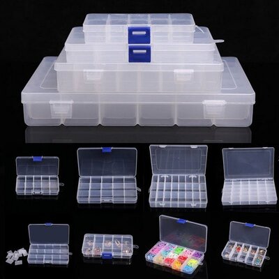10/15/24/36 Slots Plastic Jewelry Storage Box Beads Earring