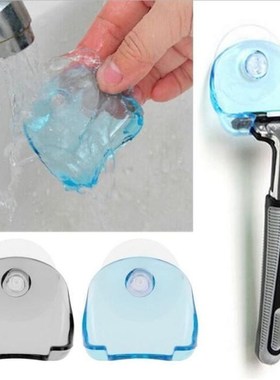 1PC Plastic Shaver Hanging Rack Clear Storage Shelf Bathroom