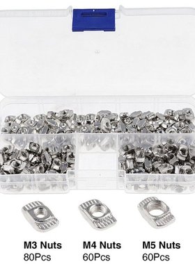 200pcs/lot T-Nut Set Hammer Head T Nut Kit M3 M4 M5 Connecto