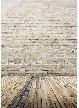 White Various Brick Wall Wood Board Floor Backdrop Decor Bab