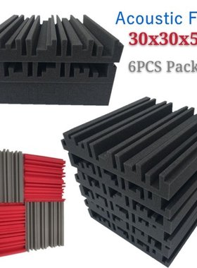 6pcs 30x30x5cm Wideband Acoustic Studio Foam High Hensity Fl