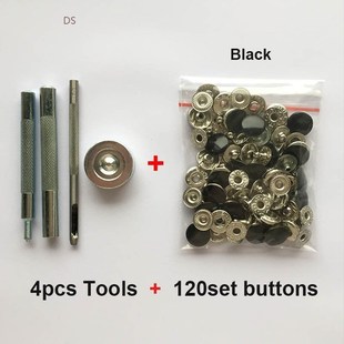 120set Metal Snap Buttons 5colors Available   4 Tools Metal