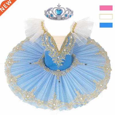 Professional Ballet Tutu Girls Blue Pink Platter Pancake Tut