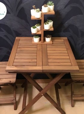 Folding Tea Table Portable Micro Garden Solid Wood Courtyard