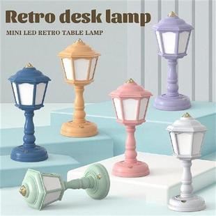 Led Retro Table Lamp Touchable Usb Rechargeable Desk Lamp