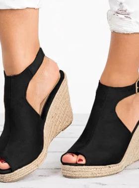 Plus Size 35-43 Platform Sandals Wedges Shoes For Women Heel