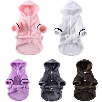 Soft Quick Drying Pet Pajama With Hood Thickened Luxury