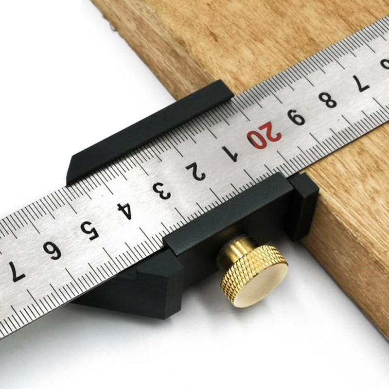 Carpentry DIY Woodworking Angle Scriber Steel Ruler Position