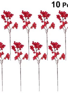 10Ppcs Simulation Red Berries Bouquet Artificial Berry