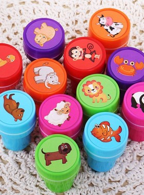 6pcs Self-ink Cartoon Rubber Stamps Toy Kids Stamp Birthday