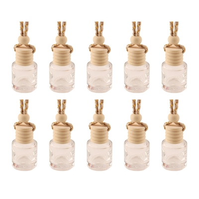 10Pcs Car Hanging Glass Bottle Empty Perfume Aromatherapy