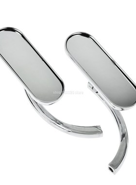 Motorcycle 8mm&10mm Mini Oval Mirrors Black/Chrome For H