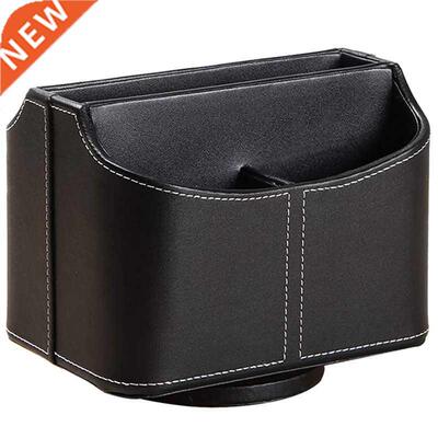 Leather Remote Control Holder,360 Degree Spinning Desk TV Re