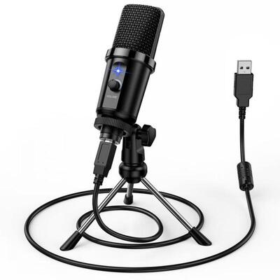 Desktop Bass Microphone Sound Card Microphone for Gaming Bus