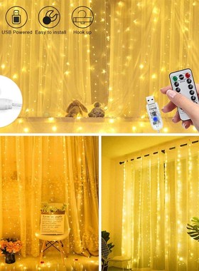 LED Fairy Lights 3 Meter Curtain String Light With Hooks Gar