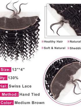 Bling Hair 13x4 Lace Frontal Closure Brazilian Deep Wave Hum
