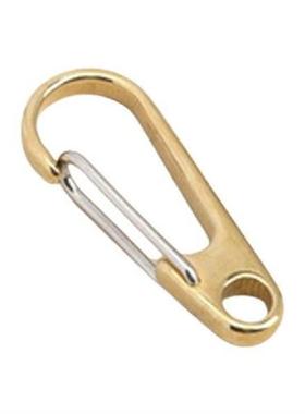 594E Pure Brass Split Key Curtain Clasp Keychain D Ring