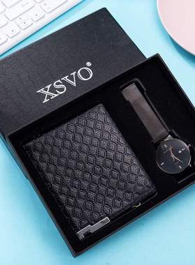 Men Luxury Watch Gifts Set For Wallet Quartz Wristwatch2pcs