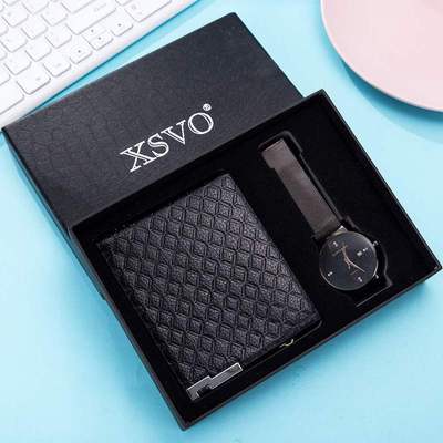Men Luxury Watch Gifts Set For Wallet Quartz Wristwatch2pcs