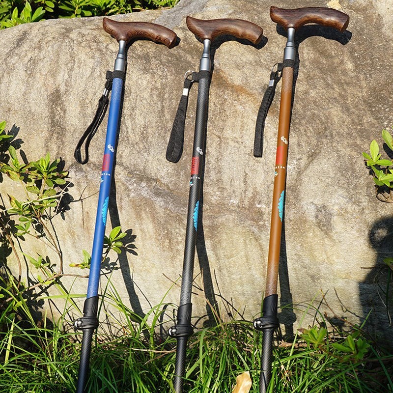 Ergonomic T-Grip Hand Crutch Walking Stick Carbon Fiber Ultr