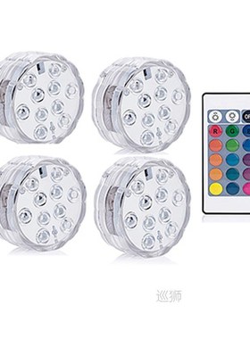 RGB Remote Control Submersible Light IP68 Waterproof Underwa